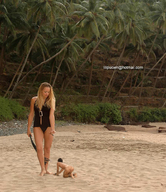 collage blonde long_hair swimsuit beach slave shrunken_man lilipucien