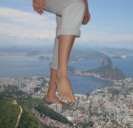 collage city mega destruction toes barefoot bay skyscrapers sky insetosonhador