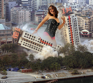 giantess collage city destruction rampage brunette giantess_katelyn skyscraper corset mastasmall