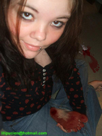 crush collage long_hair barefoot soles jeans blood brunette brown_eyes gore shrunken_men sitting cruel lilipucien