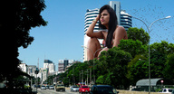 giantess collage buildings brunette wonderslug sitting streets vehicles sky trees yasmin photosession_beregous