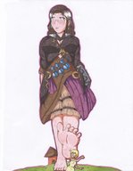 drawing giantess feet blonde color long_hair soles brunette foot_crush walking unaware gypsy earrings imminent_crush zgriffen1 dvtdude