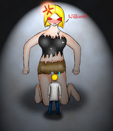 drawing growth giantess blushing blonde color barefoot red_eyes angry kneeling looking_down zgriffen1