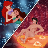 drawing vore comic color small_men inside_stomach disney belle ariel the_little_mermaid stomach_acid heric disney_princess freewings5 beauty_and_the_beast