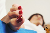 giantess collage micro feet small_men toes barefoot unaware nail_polish hanging_on hanging_on_big_toe balore84
