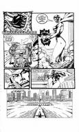 breasts drawing giantess city mega comic monochrome destruction rampage military story gloves submarine cruel series fist cape leotard dialogue villain helmet big_uns drusilla