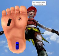 blood red_hair foot_crush vehicles captions tattoo victim carcrushlover lilith_(borderlands)
