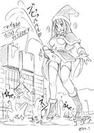 drawing nipples giantess masturbation city monochrome futanari cum penis seo_tatsuya gloves boots hat santa_costume running_away christmas_tree