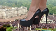 crush collage mega high_heels buildings trees crowds giantess_feet