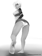 drawing giantess crush panties feet upskirt monochrome large_breasts long_hair toes barefoot skirt soles shrunken_men foot_crush legs walking fanart snow looking_back looking_at_viewer commission lightning raised_foot stuck_to_foot trickartist final_fantasy_13