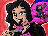 drawing vore color brunette ice_cream unaware shrunken_woman in_food korra twisted_persona asami