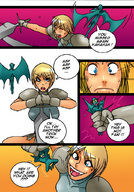 drawing crush pussy blonde color butt_crush short_hair shrunken_man dialogue sitting_on maxman