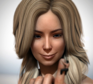 blonde finger climbing shrunken_men shrunken_man aria looking_at_tiny digital_render lfcfan