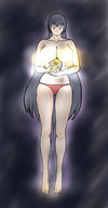drawing panties earth black_hair color black_eyes hugging bust void yamumil cosmic_giantess censorship bright_invisible_nipples