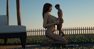 nude size_difference barefoot huge_breasts mini_giantess shrunken_man advertisement preview sample_image valentines_day redfiredog digital_render