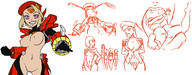drawing nude vore monochrome color shrunken_woman giantesses doodles mech_girl aseir