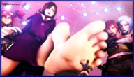 toes barefoot cleavage soles low_angle shrunken_men shrunken_man looking_down point_of_view raised_foot borderlands looking_at_tiny poposan angelic_jugment