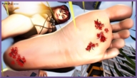 giantess crush feet swimsuit toes barefoot buildings soles blood low_angle red_hair looking_down cruel sky kingdom_hearts point_of_view perspective looking_at_tiny poposan digital_render heartless_crusher kairi_(kingdom_hearts)