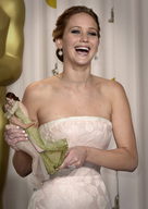collage blonde handheld smiling red_hair dress shrunken_woman jennifer_aniston docop emma_stone jennifer_lawrence oscars