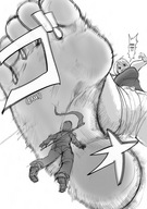 giantess manga comic monochrome barefoot english master imminent_crush bakugeki_no_g giant_sparring_disciple_vs._teacher jay-bug planet_(bakugeki_no_g)