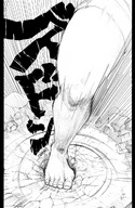 giantess manga comic monochrome barefoot foot_crush english master bakugeki_no_g giant_sparring_disciple_vs._teacher jay-bug planet_(bakugeki_no_g)
