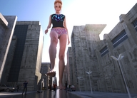 giantess city barefoot buildings legs walking people streets sky point_of_view raised_foot running_away imminent_crush digital_render jamesmason0 kendal kendals_birthday_party