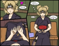 blushing blonde comic color naruto handheld shrunken_men thor66 english box temari headband oriental_dress xentain sash naruto_(series)