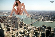 breasts giantess collage nude city mega bridge destruction pubic_hair butt_crush brunette sitting foot_crush skyscraper mastasmall looking_at_viewer new_york_city legs_spread brooklyn_bridge bridges