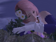gentle giantess robot green_eyes android night flower multicolored_hair digital_render tekken ling_xiaoyu alisa_bosconovitch dante-56 iron_giant_parody