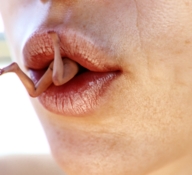 vore mouth lips shrunken_woman digital_render flagg3d between_her_lips sicking_out