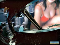 collage city black_hair swimsuit cleavage helicopter asian squatting thighs yukikaze source_needed looking_at_tiny