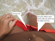 collage water ocean walking shrunken_man cruel trapped point_of_view dialogue panty_entrapment incest