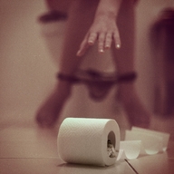 collage panties reaching toilet unaware shrunken_woman hiding bathroom floor_view