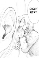 giantess size_difference short_hair ear english master bakugeki_no_g whispering giant_sparring_disciple_vs._teacher