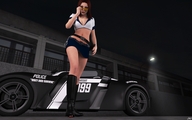 crush feet blood red_hair police boots shrunken_man night under_foot justice police_car digital_render kimberly jamesmason0 authority