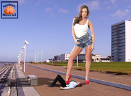 collage small_man high_heels buildings brunette domination mini_giantess legs pinned outdoors sky under_foot looking_at_viewer squeezemeflat sidewalk imminent_crush
