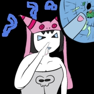 drawing micro black_hair color small_woman nose hat white_skin snot sleepycoffin nose_picking mystique_sonia hero_108