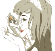 drawing gentle giantess color tongue handheld oral blowjob shrunken_man homestuck jade_harley karkat_vantas jadekat tentabulge