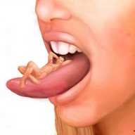 drawing tongue mouth teeth shrunken_man point_of_view imminent_vore
