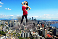 collage landscape city mega destruction asian skyscraper sky looking_at_viewer rocketman