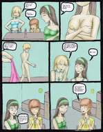 breasts drawing color handheld girlfriend shrunken_man teasing dialogue boyfriend between_breasts
