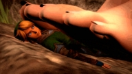 feet foot_crush nintendo foot_play animation shrunken_man close_up forest digital_render the_legend_of_zelda t_soni source_film_maker ilia link_(the_legend_of_zelda)