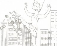 giantess city mega monochrome destruction shoes legs marge_simpson simpsons marge the_simpsons ballet