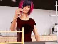 handheld shrunken_men hand experiment looking_at_tiny test_tube highlights digital_render jamesmason0 lexithegiantess lexis_lab