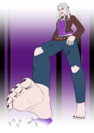 drawing giantess color toes barefoot domination looking_down pedicure point_of_view raised_foot imminent_crush looking_at_tiny spokle
