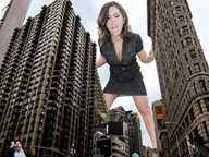 breasts giantess collage city mega destruction cleavage buildings angry brunette wonderslug running giantess_katelyn looking_down sky new_york_city running_away looking_at_tiny flatirons_building