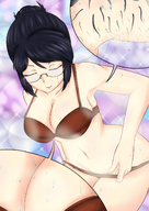 drawing micro black_hair color cleavage glasses sweat unaware shrunken_people undressing zoom etz armpits