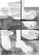 feet comic monochrome toes foot_crush nylons unaware shrunken_woman nail_polish pot miniskirt gonzo110393 after_party