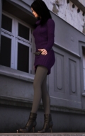 black_hair glasses shrunken_men foot_crush nylons unaware high_heeled_boots imminent_crush digital_render jamesmason0 conference sweater_dress
