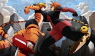 drawing giantess city color multiple_giantesses cheetah jets giantesses tigress clouds costume sports_bra facing_off lycra_shorts street_sign
